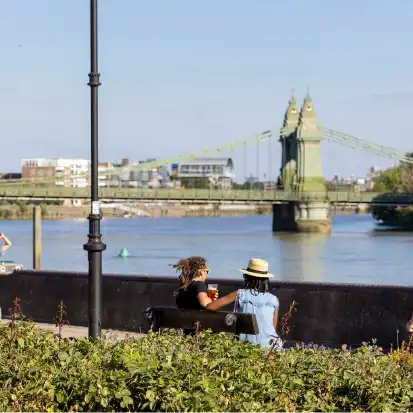 Hammersmith Bridge on River Thames Hammersmith Bridge on River Thames